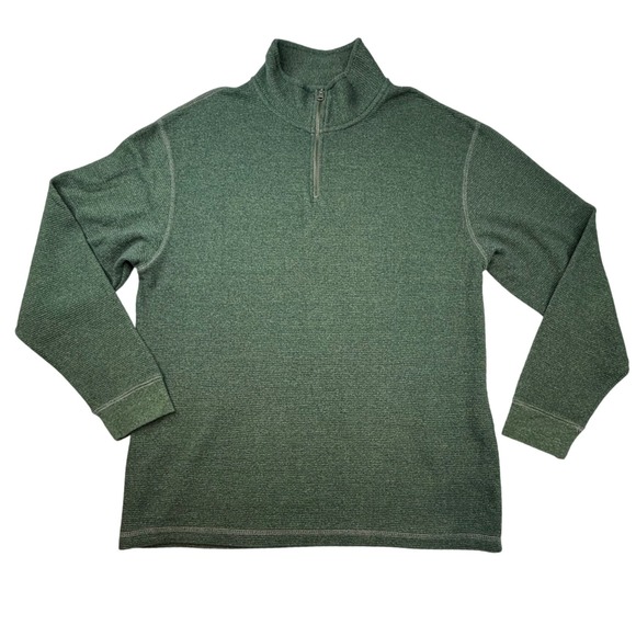 Red Head Brand Co Other - Red Head Brand Co Mens Khaki Green Textured‎ Quarter Zip Pullover Sweater XL